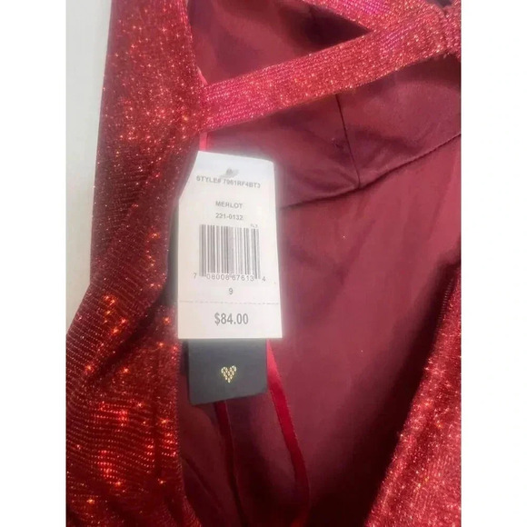 City triangles RED glitter bandage mini dress NYE holiday party midi size 9 - Picture 9 of 9